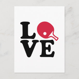Carte Postale Ping pong love