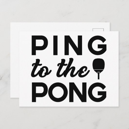 Carte Postale Ping Pong - Ping To Pong (Devant / Derrière)