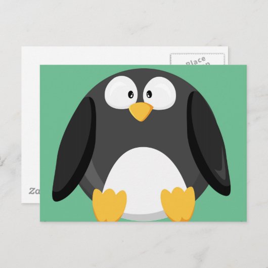 Carte Postale Pingouin à cercle mignon (Devant / Derrière)