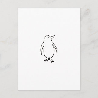 Carte Postale Pingouin - amusant simple trait d'encre fraîche de