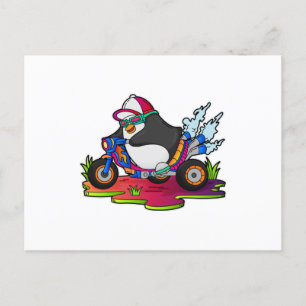 Carte Postale Pingouin as Biker