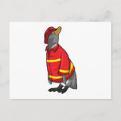 Carte Postale Pingouin as Firefighter with Helmet (Devant)