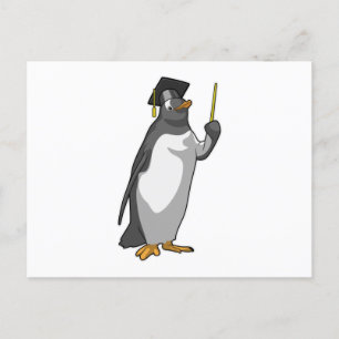Carte Postale Pingouin as Teacher with Pointer