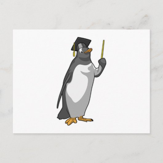 Carte Postale Pingouin as Teacher with Pointer (Devant)