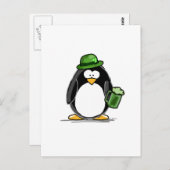 Carte Postale Pingouin avec bière verte (Devant / Derrière)