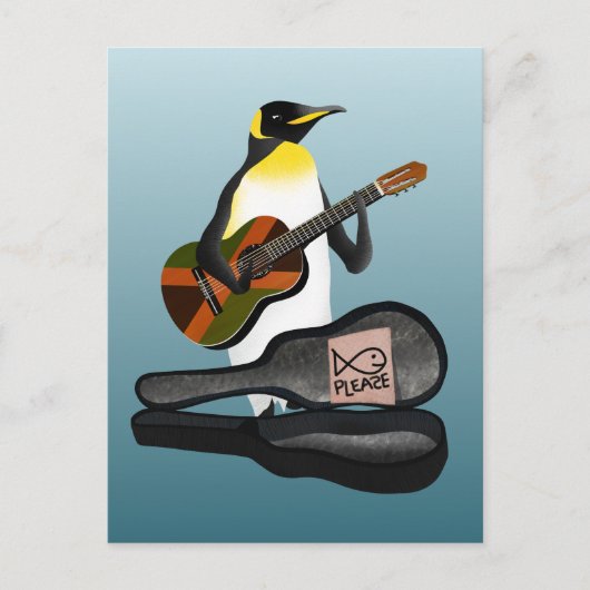 Carte Postale Pingouin Busking (Devant)