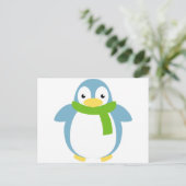 Carte Postale Pingouin coloré mignon en Écarf (Debout devant)