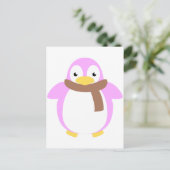 Carte Postale Pingouin coloré mignon en Écarf (Debout devant)