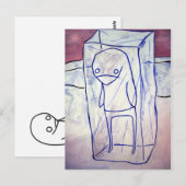 Carte Postale pingouin congelé (Devant / Derrière)