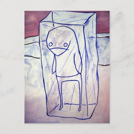 Carte Postale pingouin congelé (Devant)