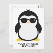 Carte Postale Pingouin cool texte personnalisé (Devant / Derrière)
