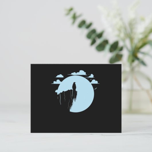 Carte Postale Pingouin dans le clair de lune (Debout devant)