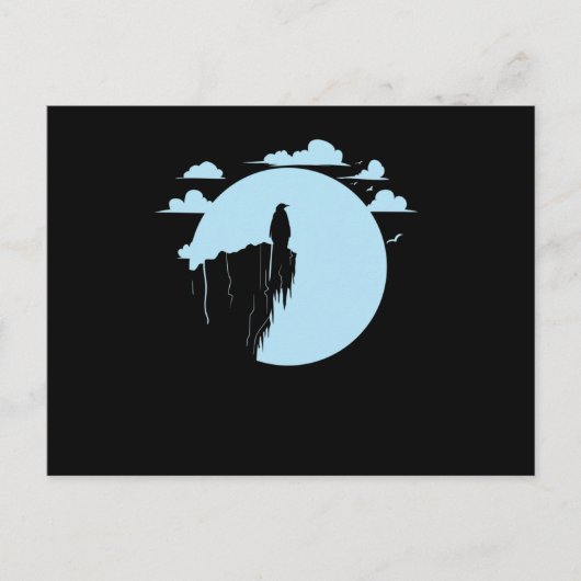 Carte Postale Pingouin dans le clair de lune (Devant)