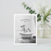 Carte Postale Pingouin dans une baignoire (Debout devant)