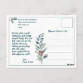 Carte Postale Pingouin Dans Une Scène D'Hiver De Neige Icy (Dos)