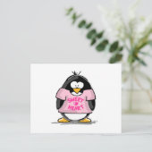 Carte Postale Pingouin de coeur doux (Debout devant)