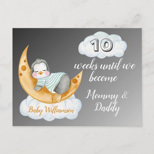 Carte Postale Pingouin de compte pour bébé (Devant)