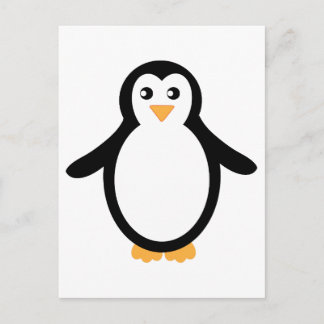 Carte Postale Pingouin de dessin en noir et blanc