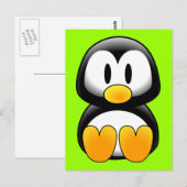 Carte Postale Pingouin de dessin pour bébé mignon (Devant / Derrière)