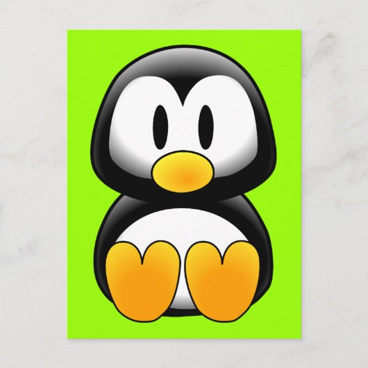 Carte Postale Pingouin de dessin pour bébé mignon (Devant)