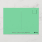 CARTE POSTALE PINGOUIN DE NOËL FRAÎCHE EN VERT, VACANCES (Dos)