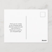 Carte Postale Pingouin de Noël mignon en Merci de Santa Hat (Dos)