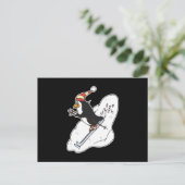Carte Postale pingouin de ski heureux (Debout devant)
