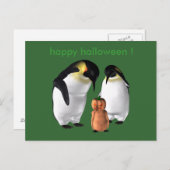 Carte Postale Pingouin d'Halloween (Devant / Derrière)