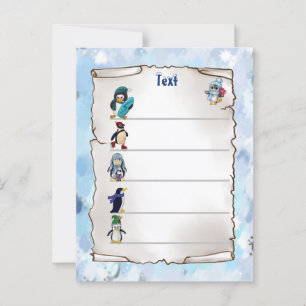 Carte Postale Pingouin d'hiver