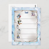 Carte Postale Pingouin d'hiver (Devant / Derrière)