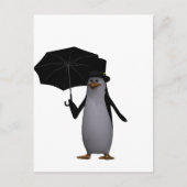 Carte Postale pingouin et parapluie (Devant)