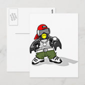 Carte Postale Pingouin funky (Devant / Derrière)