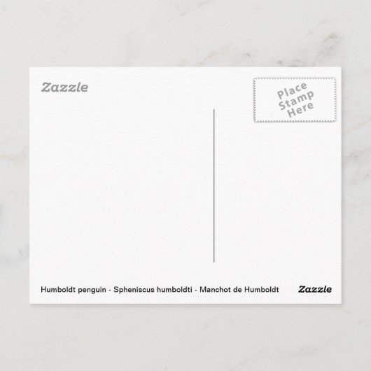 Carte Postale Pingouin Humboldt sous l'eau (Dos)