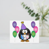 Carte Postale Pingouin mignon avec ballon (Debout devant)