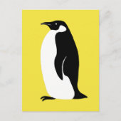 Carte Postale Pingouin mignon illumant jaune noir blanc (Devant)
