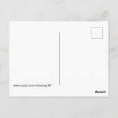 Carte Postale Pingouin mignon sur glace Bleu Dessin d'hiver (Dos)