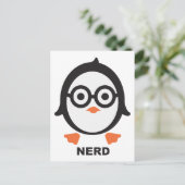 Carte Postale pingouin - nerd - pingouin (Debout devant)