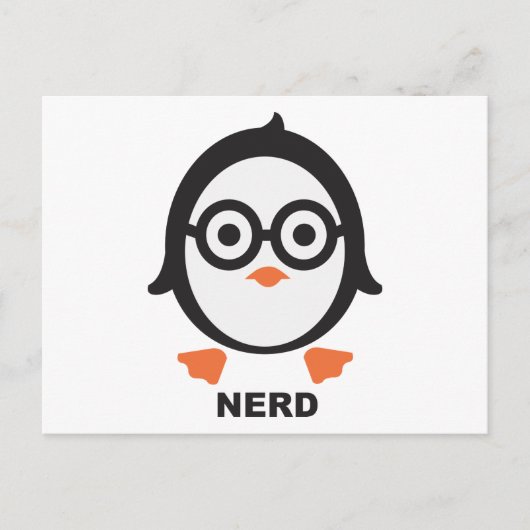 Carte Postale pingouin - nerd - pingouin (Devant)