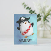 Carte Postale Pingouin Pirate mignon (Debout devant)