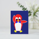 Carte Postale Pingouin - Rouge (Debout devant)