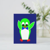 Carte Postale Pingouin - Vert (Debout devant)