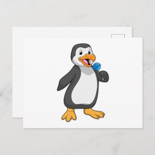 Carte Postale Pingouin with Lollipop (Devant / Derrière)