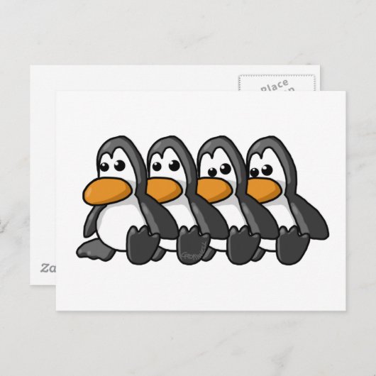Carte Postale Pingouins (Devant / Derrière)