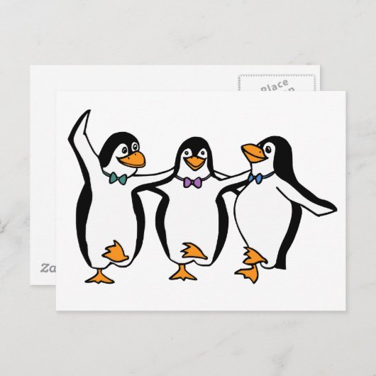 Carte Postale Pingouins (Devant / Derrière)