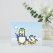Carte Postale Pingouins à neige (Debout devant)