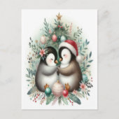Carte Postale Pingouins de Noël 4 (Devant)