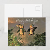 Carte Postale Pingouins de vacances (Devant / Derrière)