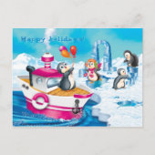 Carte Postale pingouins en Antarctique (Devant)