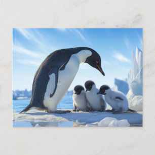Carte Postale Pingouins mignons