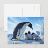 Carte Postale Pingouins mignons (Devant / Derrière)